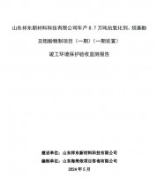 山東祥東新材料科技有限公司年產(chǎn)8.7萬噸抗氧化劑、烷基酚及粗酚精制項目(一期)(一期裝置)竣工環(huán)境保護驗收監(jiān)測報告